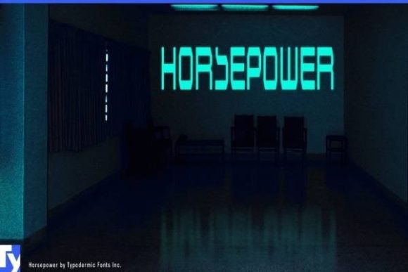 Horsepower Font: A Strained Digital Display Typeface for Handmade Brands